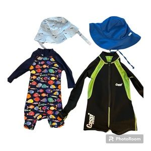 Baby hat and suit swim bundle.